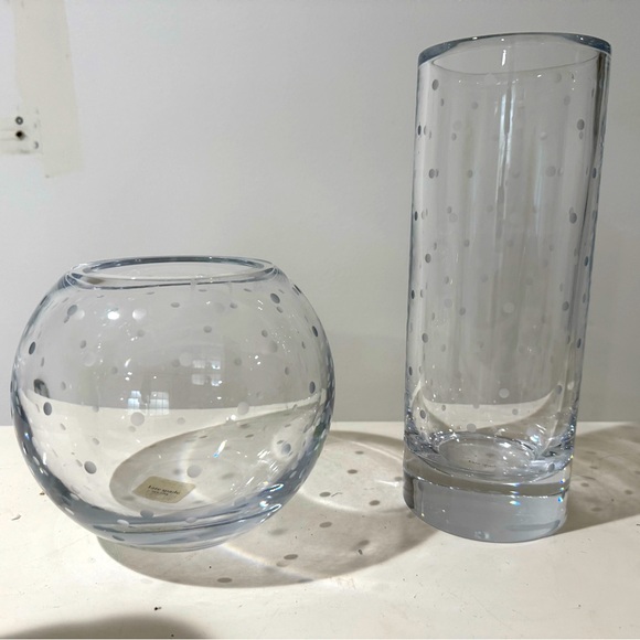 kate spade larabee dot rose bowl and cylinder Glass Vase Set - Picture 1 of 4